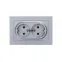 Розетка 2-м СП AtlasDesign 16А IP20 с заземл. в сборе алюм. SE ATN000324