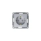 Розетка 1-м СП AtlasDesign 16А IP20 с заземл. защ. шторки механизм алюм. SE ATN000345