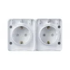 Розетка 2-м ОП AtlasDesign PROFI 16А IP54 заземл. защ. шторки бел. SE ATN540126