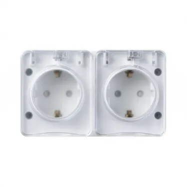 Розетка 2-м ОП AtlasDesign PROFI 16А IP54 заземл. защ. шторки бел. SE ATN540126