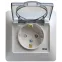 Розетка 1-м СП Glossa 16А IP44 с заземл. защ. шторки с крышкой в сборе перламутр. SE GSL000648