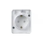 Розетка 1-м ОП AtlasDesign PROFI 16А IP54 250В заземл. защ. шторки бел. SE ATN540145