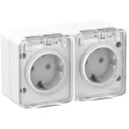 Розетка 2-м ОП AtlasDesign PROFI 16А IP54 заземл. защ. шторки бел. SE ATN540126