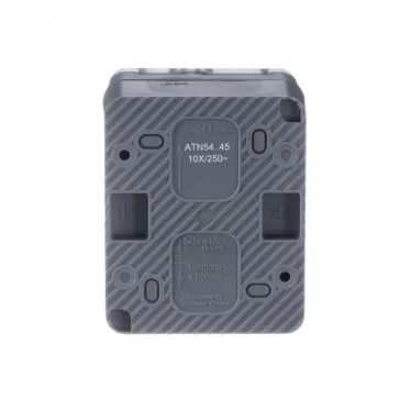 Розетка 1-м ОП AtlasDesign PROFI 16А IP54 250В заземл. защ. шторки антрацит SE ATN544045