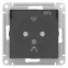 Розетка 1-м СП AtlasDesign Aqua 16А IP44 с заземл. защ. шторки с прозр. крышкой механизм карбон SE ATN441046