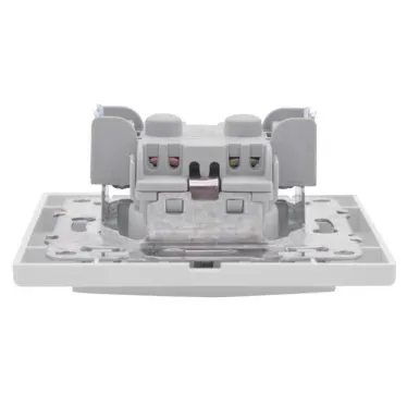 Розетка 1-м СП Минск 16А IP20 с заземл. защ. шторки бел. Basic EKF ERR16-028-100