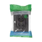 Розетка 2-м СП AtlasDesign 16А IP20 с заземл. в сборе мокко SE ATN000624