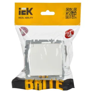 Розетка BRITE РСбш10-3-44-БрБ 16А IP44 с заземл. защ. шторки с крышкой механизм бел. IEK BR-R16-16-44-K01