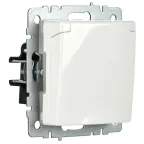 Розетка BRITE РСбш10-3-44-БрБ 16А IP44 с заземл. защ. шторки с крышкой механизм бел. IEK BR-R16-16-44-K01