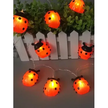 Гирлянда декоративная "Божья коровка" 6x5см 20LED на солнечной батарее бел. дл.4м (2+2м) аккумулятор АА NI-MH 600мА.ч КОСМОС KOC_SOL110