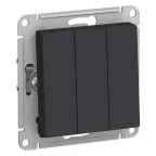 Выключатель 3-кл. СП AtlasDesign 10А IP20 (сх. 1+1+1) 10AX механизм карбон SE ATN001031