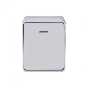 Выключатель 1-кл. ОП AtlasDesign PROFI IP54 10AX с подсветкой бел. SE ATN540113