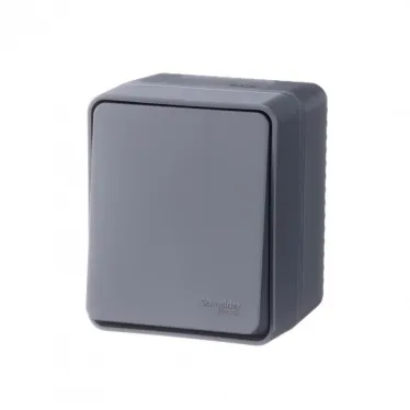 Переключатель проходной 1-кл. ОП AtlasDesign PROFI IP54 10AX антрацит SE ATN544061