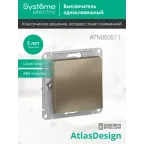 Выключатель 1-кл. СП AtlasDesign 10А IP20 (сх. 1) 10AX механизм шампань SE ATN000511