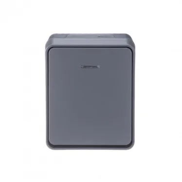 Выключатель 1-кл. ОП AtlasDesign PROFI IP54 10AX с подсветкой антрацит SE ATN544013