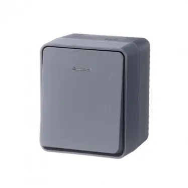 Выключатель 1-кл. ОП AtlasDesign PROFI IP54 10AX с подсветкой антрацит SE ATN544013