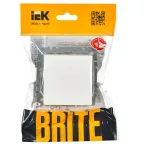 Выключатель проходной 1-кл. СП BRITE ВС10-1-6-БрБ 10А механизм бел. IEK BR-V12-0-10-K01