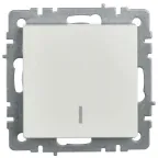 Выключатель 1-кл. СП BRITE ВС10-1-1-БрБ 10А с индик. механизм бел. IEK BR-V10-1-10-K01