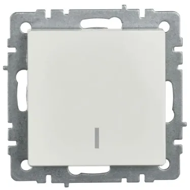 Выключатель 1-кл. СП BRITE ВС10-1-1-БрБ 10А с индик. механизм бел. IEK BR-V10-1-10-K01