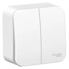Выключатель 2-кл. ОП Blanca 10А IP20 (сх. 5) 250В с изолир. пластиной бел. SE BLNVA105011