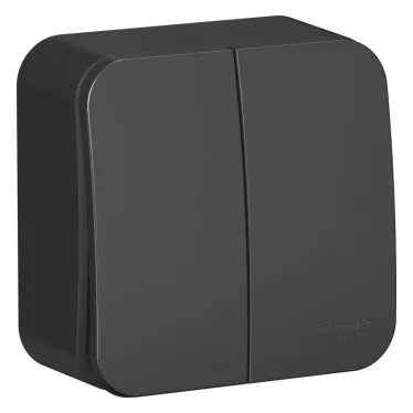 Выключатель 2-кл. ОП Blanca 10А IP20 (сх. 5) 250В с изолир. пластиной антрацит SE BLNVA105016