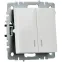 Выключатель 2-кл. СП BRITE ВС10-2-1-БрБ 10А с индик. механизм бел. IEK BR-V20-1-10-K01
