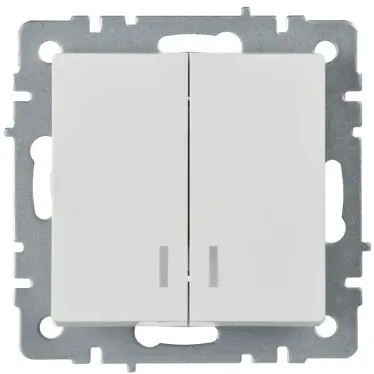 Выключатель 2-кл. СП BRITE ВС10-2-1-БрБ 10А с индик. механизм бел. IEK BR-V20-1-10-K01