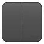 Выключатель 2-кл. ОП Blanca 10А IP20 (сх. 5) 250В с изолир. пластиной антрацит SE BLNVA105016