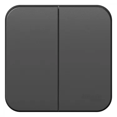 Выключатель 2-кл. ОП Blanca 10А IP20 (сх. 5) 250В с изолир. пластиной антрацит SE BLNVA105016