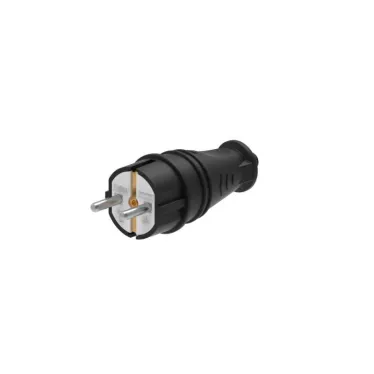 Вилка прямая MultiSet 16А 250В IP44 с заземл. каучук черн. SE MST4001BK