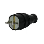 Вилка прямая MultiSet 16А 250В IP44 с заземл. каучук черн. SE MST4001BK