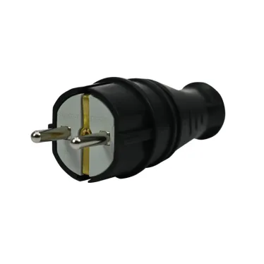 Вилка прямая MultiSet 16А 250В IP44 с заземл. каучук черн. SE MST4001BK