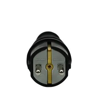 Вилка прямая MultiSet 16А 250В IP44 с заземл. каучук черн. SE MST4001BK
