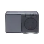 Блок ОП AtlasDesign PROFI IP54 (розетка 1-м 16А заземл. защ. шторки + 1-кл. выключатель 10А) антрацит SE ATN544070