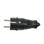 Вилка прямая MultiSet 16А 250В IP44 с заземл. каучук черн. SE MST4001BK