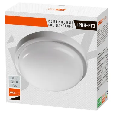 Светильник светодиодный "Банник" PBH-PC2-RA 18Вт 4000К IP65 ЖКХ ДБП кругл. пылевлагозащ. бел. Pro JazzWay 5003507A