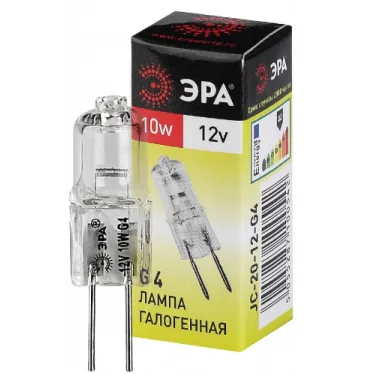 Лампа галогенная G4-JC-10W-12V ЭРА C0027367